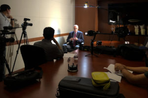 IMG: Documentary crew interviews Richard Bowen/