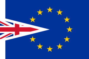 Image: Combination EU and British flag representing Brexit